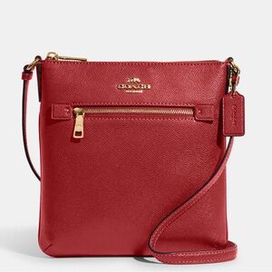 Coach Red Leather Mini Rowan File Bag New Retails:$250